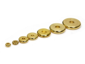Flat solid brass spacers in various sizes for DIY necklace and jewelry making crafts