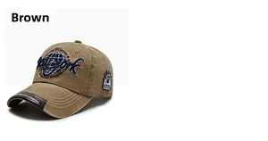 Detail of New York embroidery and vintage washed texture on the brown cotton baseball cap