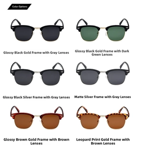 Selezione di occhiali da sole polarizzati vintage semi-rimless in vari colori e lenti