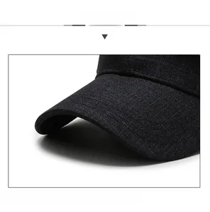 Detail view of the durable twill fabric and reinforced stitching on a men's plaid peak cap