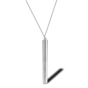 Silver stainless steel cylinder pendant necklace for hip hop street style fashion