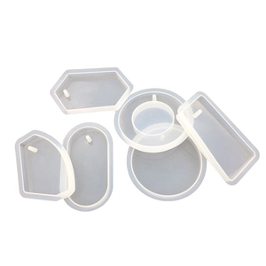 Moules en silicone pour résine DIY aux formes géométriques comme cercle et hexagone