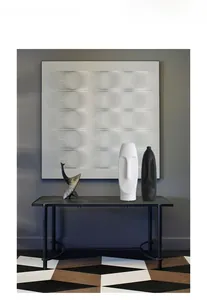 Modern abstract face ceramic vases in matte black and white for industrial home decor