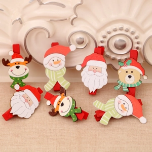 Set di mollette natalizie in legno con Babbo Natale e renne per decorazioni fai-da-te