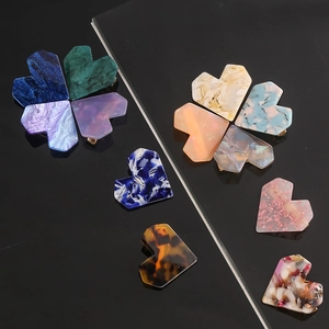 Korean style heart shaped acetate hair clips in assorted marble and candy colors