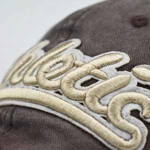 Vintage washed cotton baseball cap with 3D Athletics embroidery and distressed finish