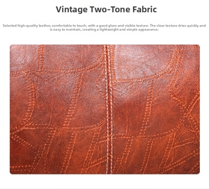 Detailed macro view of vintage brown faux leather material with double stitching accents