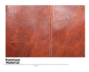 Detail of premium brown vintage faux leather with clear texture and scratch resistance
