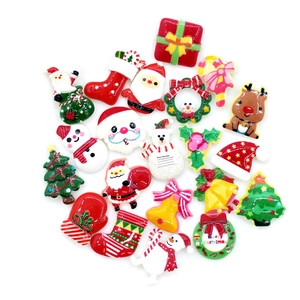 Diverses breloques de Noël en résine avec Père Noël et bonhomme de neige pour bricolage DIY