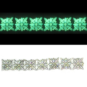 Glow-in-the-dark luminous floral crystal stickers for face and body decoration