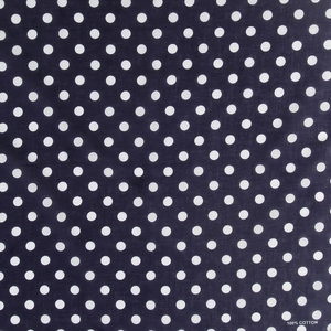 Navy blue cotton bandana with white polka dot print for outdoor street fashion wear