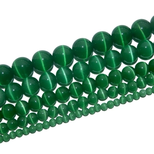 Polierte grüne Katzenaugen-Rundperlen in verschiedenen Größen für DIY-Schmuck