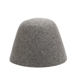 Cappello a secchiello vintage giapponese in lana grigia con texture in feltro