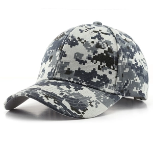 Tactical grey digital camouflage baseball cap with curved brim for outdoor sports and camping
