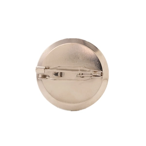Silver round disc brooch base with safety pin for DIY jewelry making accessories