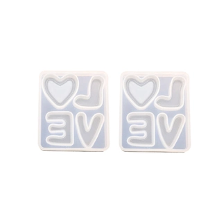 Set of two LOVE heart shaped silicone molds for DIY resin casting and crafts