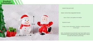 Miniature 3cm resin Santa and Snowman figurines for Christmas micro landscape decor