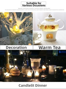 White tea light candles in aluminum cups used for tea heating and outdoor dinner decor