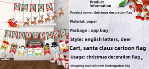 Detail of creative Christmas paper banner set with reindeer and Santa party decorations