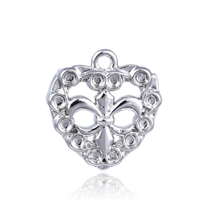 Heart Shaped DIY Jewelry Pendants Fleur De Lis Claddagh Copper Charms For Necklace Bracelet Making Retro Style Women