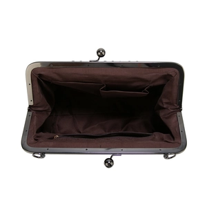 British style vintage dark brown tote bag interior with multiple pocket compartments
