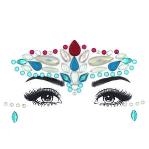 Glow-in-the-dark luminous facial resin rhinestone stickers for festive party makeup decor