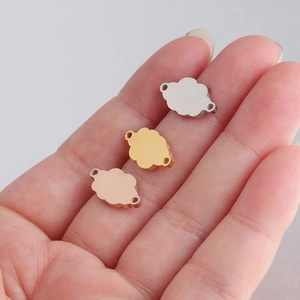 Cloud shaped mirror stainless steel connectors in silver gold and rose gold colors