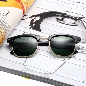 Occhiali Da Sole Polarizzati Vintage Clubmaster Mezza Montura UV400 Metallo Plastica Retro Guida Esterno Unisex