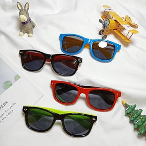 Kids silicone polarized sunglasses with stylish rivet details in various two-tone colors