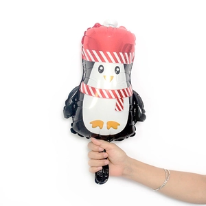 Mini penguin foil balloon with red scarf and hat decoration for Christmas party