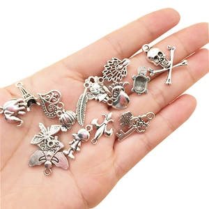100pcs antique silver alloy charms including angels and animals for DIY jewelry making