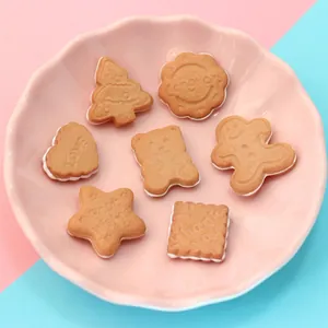 Simulation Biscuit Resin Accessories DIY Cream Glue Material Miniature Food Play Gingerbread Man Heart Bear Star Tree Shape