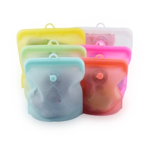 Reusable Silicone Food Storage Bag Leakproof Airtight Seal Freezer Microwave Safe For Kitchen Home With Date Tracker