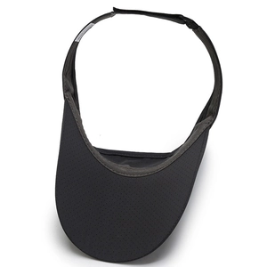 Unisex black athletic visor hat with breathable mesh brim and adjustable strap for sports