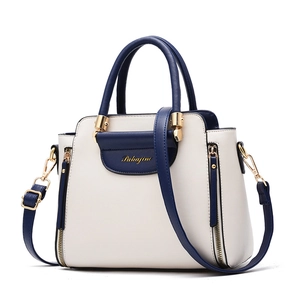 Women Elegant Pu Leather Color Block Handbag Top Handle Crossbody Bag Multi Compartment Professional Daily Satchel