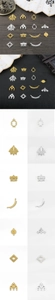 Detalle de conectores de aleación hueca para joyería DIY en colores oro y plata