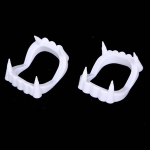 Halloween Vampire Fangs Fake Teeth Plastic Luminous Fluorescent White Zombie Costume Party Props Cosplay Accessories