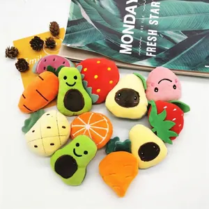 Cute Fruit Plush Brooch Cartoon Strawberry Avocado Carrot Decoration For Bags Hats Scarves Soft Accessory