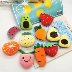 Cute plush fruit brooches including strawberry and avocado for bags and accessories