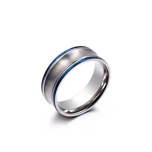 Bague Anneau En Acier Inoxydable 316L Finition Brossée Intérieur Poli Miroir Style Industriel Moderne Pour Hommes Femmes