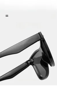 Detail of high-elasticity hinge and glossy black temple on cycling sunglasses
