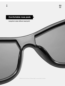 Detail shot of the comfortable integrated nose pads on black wrap sunglasses