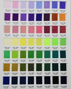 Detailed color chart for Christmas ribbons showing various shades and numerical codes