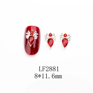 Détails de bijoux d'ongles renne strass rouges de 8x11,6mm pour nail art de Noël DIY