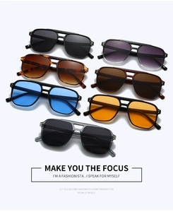 Collection of oversized square pilot sunglasses with double-bridge and rivet details
