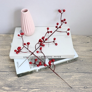 Artificial Red Berry Stems For Christmas Wedding Home Decor Handmade Foam Berries For Flower Vase DIY Accessories