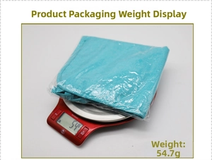 Detailed view of the cartoon bathroom storage mesh bag weighing 54.7g in packaging