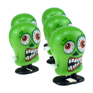 Set di quattro teste di zombie verdi a carica manuale per Halloween e regali divertenti