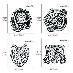 Size and weight guide for lion, tiger, wolf and leopard alloy animal head brooches