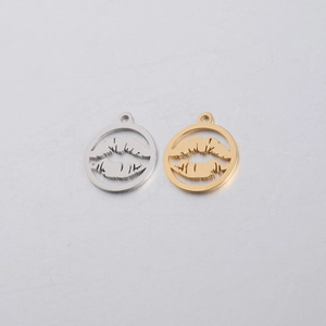 Mirror polished stainless steel lip pendants in gold and silver finishes for DIY jewelry